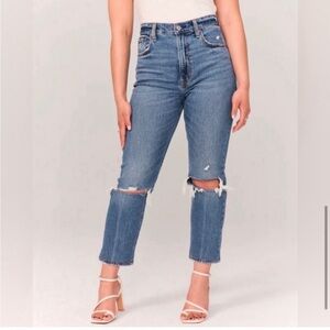 Abercrombie & Fitch US 27 Curve Love Ultra High Rise Ankle Straight Jean